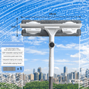 2 PCS Professional 2 - in - 1 Window Squeegee with 137cm Extension Pole - 360 Degree Rotatable High - Rise Window Cleaner with Microfiber Scrubber and Streak - Free Silicone Blade - RnR Galore