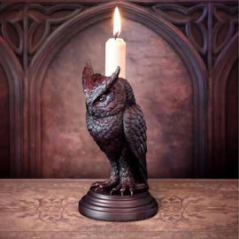 2 - PCS Resin Gothic Owl Candlestick Holder Halloween Home Decor Vintage Animal Statue Candle Stand for Table Centerpiece and Party - RnR Galore