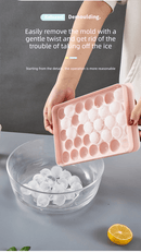 2 PCS Round Ice Cube Trays with Lids 14 Cavity Sphere Ice Ball Maker Mould Stackable Hard Plastic Easy Release for Whiskey Cocktails Pink - RnR Galore