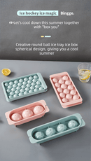 2 PCS Round Ice Cube Trays with Lids 33 Cavity Sphere Ice Ball Maker Mould Stackable Hard Plastic Easy Release for Cocktails Whiskey Blue - RnR Galore