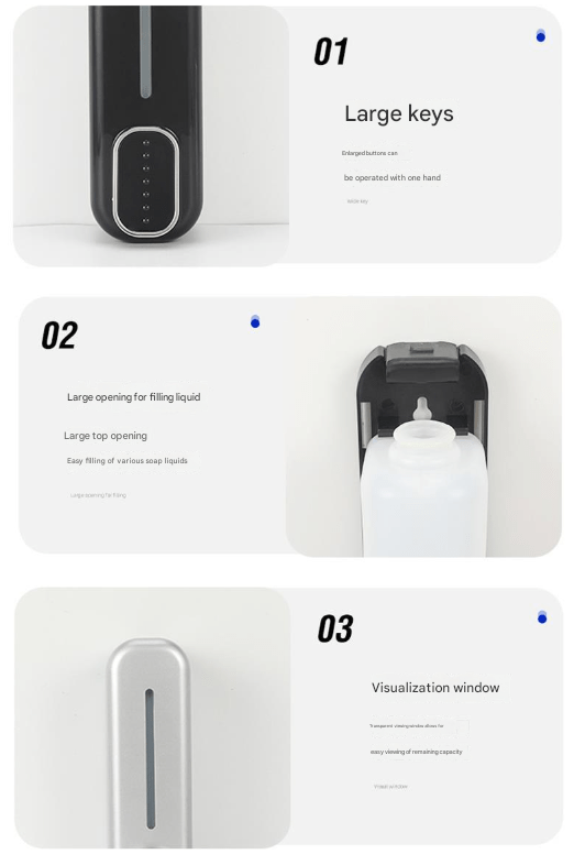 2 Pcs White Modern Wall - Mounted Press Soap Dispenser - 300ml Refillable Pump for Bathroom & Kitchen - RnR Galore