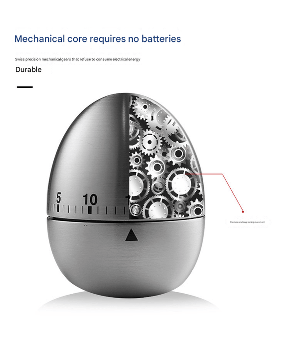 2 - piece Apple and Egg Shape Stainless Steel Kitchen Timer Mechanical Cooking Timer - Wind - Up 60 Minute Countdown Timer - Loud Ring 72dB Baking Tool with Non - Slip Base - Battery - Free Analog Timer for Home Office - RnR Galore