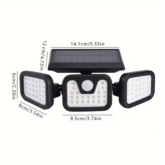 (2 - piece set)74 LED solar sensor lights with motion sensors, 3 - level brightness mode outdoor wall lights, suitable for front doors, courtyards, garages, and terraces - RnR Galore