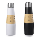 2 - piece White and Black Premium 304 Stainless Steel Vacuum Insulated Water Bottle - 532ml Large Capacity Sports Flask with 12 - 24 Hour Thermal Retention, Leak - Proof Portable Travel Mug for Gym, Office, Car and Outdoor Activities - RnR Galore