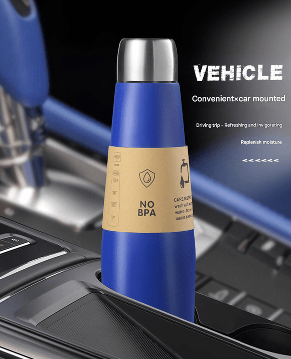 2 - piece White and Black Premium 304 Stainless Steel Vacuum Insulated Water Bottle - 532ml Large Capacity Sports Flask with 12 - 24 Hour Thermal Retention, Leak - Proof Portable Travel Mug for Gym, Office, Car and Outdoor Activities - RnR Galore