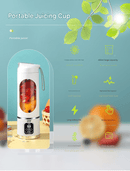 2 - piece White and Green 7.4V Portable Blender Smoothie Maker 450ml Wireless Rechargeable Juicer Cup with 12 - Blade Stainless Steel Cutter, LED Digital Display, USB Charging Personal Blender for Travel Gym Office Home - RnR Galore