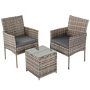 2 Seater PE Rattan Outdoor Furniture Chat Set - Mixed Grey - RnR Galore