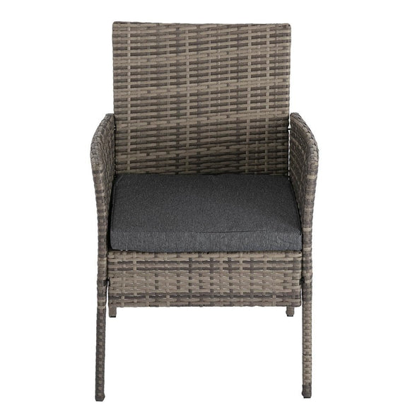 2 Seater PE Rattan Outdoor Furniture Chat Set - Mixed Grey - RnR Galore
