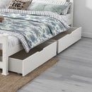 2 x Wooden Bed Frame Storage Trundle Drawers - White - RnR Galore