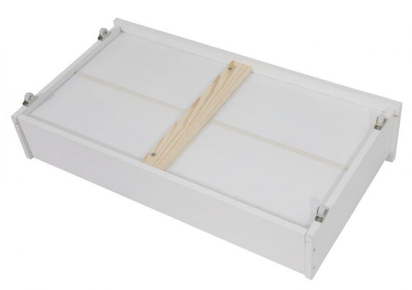 2 x Wooden Bed Frame Storage Trundle Drawers - White - RnR Galore