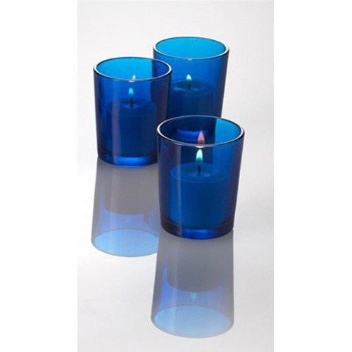 20 Pack Blue Glass Votive Tealight Candle Holders House Party Centerpiece Xmas Wedding Decor Glass Candlestick Party Decorations Bridal Baby Shower Event - RnR Galore