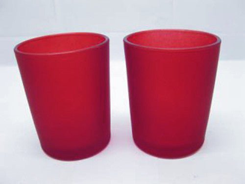 20 Pack Red Frosted Glass Votive Tealight Candle Holders Valentines Day Xmas Wedding Decor Glass Candlestick Party Decorations Bridal Baby Shower Event - RnR Galore