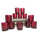 20 Pack Red Frosted Glass Votive Tealight Candle Holders Valentines Day Xmas Wedding Decor Glass Candlestick Party Decorations Bridal Baby Shower Event - RnR Galore
