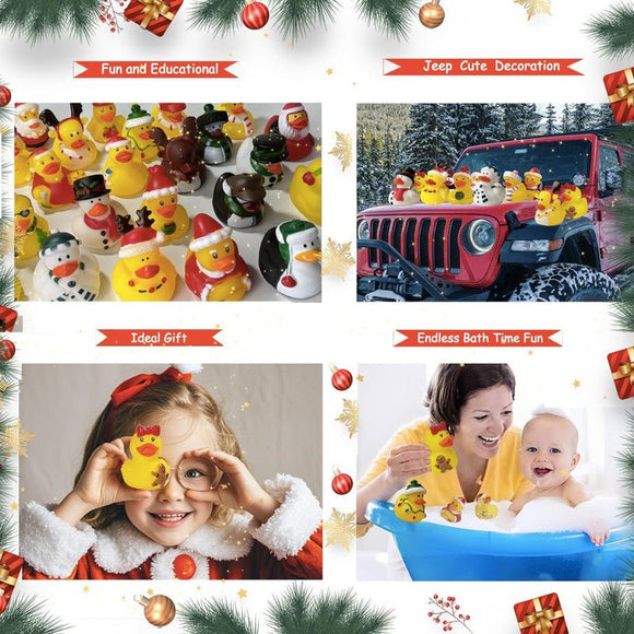 2025 Advent Calendar Christmas Ducks - 24pcs Rubber Duck Advent Calendar 24 Days of Christmas Countdown Toys for Christmas Gifts Party Favors Kids Toddlers Random Duck Gift Box - RnR Galore