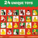 2025 Advent Calendar Christmas Ducks - 24pcs Rubber Duck Advent Calendar 24 Days of Christmas Countdown Toys for Christmas Gifts Party Favors Kids Toddlers Random Duck Gift Box - RnR Galore