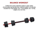 20kg Adjustable Rubber Dumbbell Set Barbell Home GYM Exercise Weights - RnR Galore