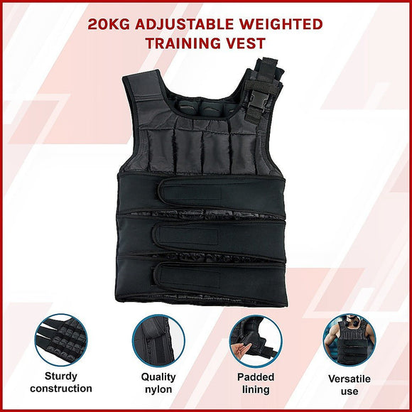 20Kg Adjustable Weighted Training Vest - RnR Galore