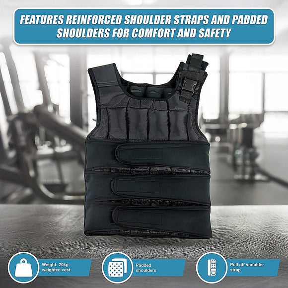 20Kg Adjustable Weighted Training Vest - RnR Galore