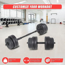 20kg Dumbbell Set Home Gym Fitness Exercise Weights Bar Plate - RnR Galore