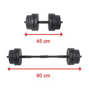 20kg Dumbbell Set Home Gym Fitness Exercise Weights Bar Plate - RnR Galore