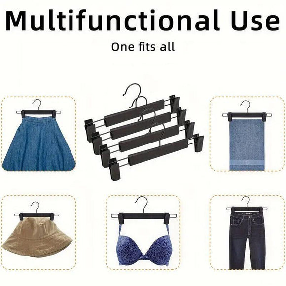 20pcs Black Plastic Pants Hanger Trousers Clips Durable Non Slip Clothes Hanger - RnR Galore
