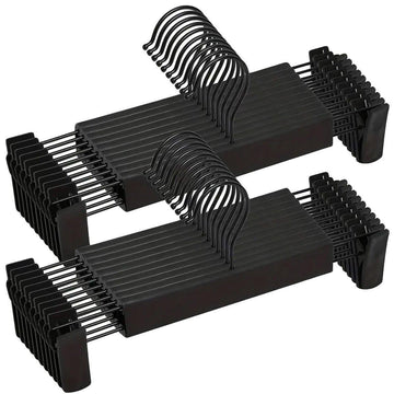 20pcs Black Plastic Pants Hanger Trousers Clips Durable Non Slip Clothes Hanger - RnR Galore
