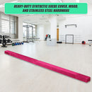 2.2m Gymnastics Folding Balance Beam Pink Synthetic Suede - RnR Galore