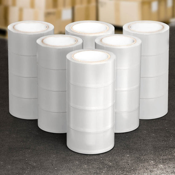 24 Rolls Packing Packaging Tape Sticky Clear Sealing Tapes Transparent 48mmx75m - RnR Galore
