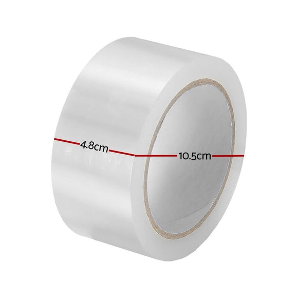 24 Rolls Packing Packaging Tape Sticky Clear Sealing Tapes Transparent 48mmx75m - RnR Galore