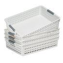 24x Premum Plastic Storage Basket Bulk w/ Grip Handles 36*25.5*8.5cm - RnR Galore
