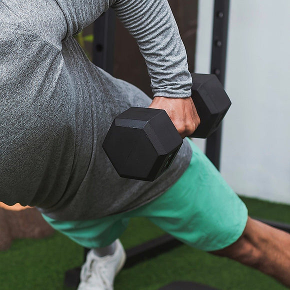 25KG Commercial Rubber Hex Dumbbell Gym Weight - RnR Galore