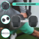25KG Commercial Rubber Hex Dumbbell Gym Weight - RnR Galore