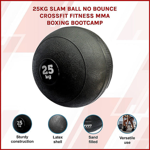 25kg Slam Ball No Bounce Crossfit Fitness MMA Boxing BootCamp - RnR Galore