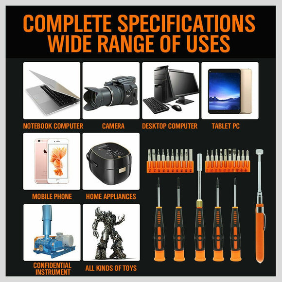 26Pc Precision Screwdriver Set Magnetic Pickup Hex Torx Philip Flat Bits Drive - RnR Galore