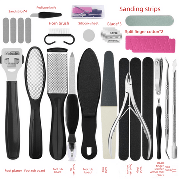 27 Piece Professional Pedicure Foot Care Kit Stainless Steel Callus Remover Heel Rasp and Manicure Set for Dead Skin Removal Home Salon Tools - RnR Galore