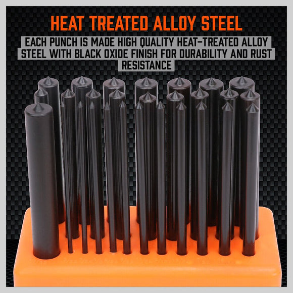 28x Center Transfer Punches Set Machinists Tool Punch Stand Heat Treated Steel - RnR Galore