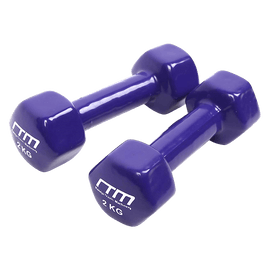 2kg Dumbbells Pair PVC Hand Weights Rubber Coated - RnR Galore