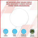 2M Wedding Hoop Round Circle Arch Backdrop Flower Display Stand Frame Background - RnR Galore