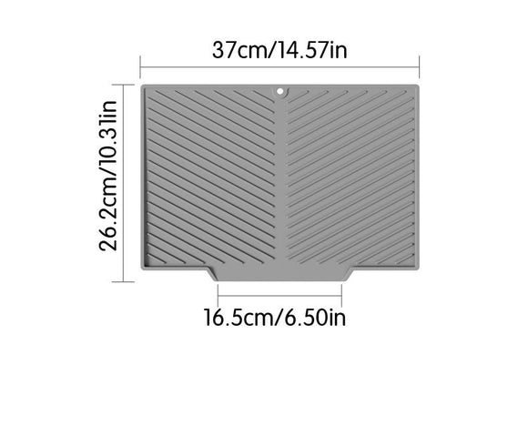 2PC Grey Multi - Use Drain Mat (37x27 cm) – Non - Slip Heat Protection for Dish Drying & Prep - RnR Galore