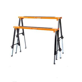 2Pc Mastercraft Sawhorse Metal Folding Non - slip Surface Saw Horse 120KG Capacity - RnR Galore