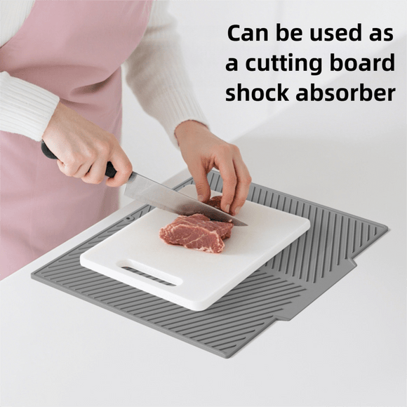 2PC White Multi - Use Drain Mat (37x27 cm) – Non - Slip Heat Protection for Dish Drying & Prep - RnR Galore