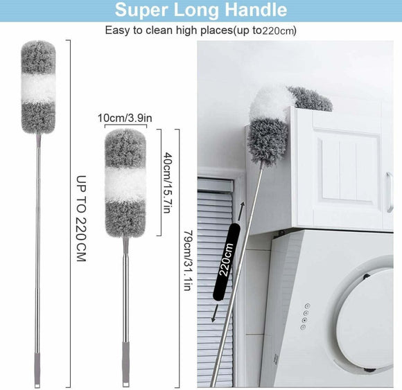 2PCS Duster Extendable Telescopic Microfibre Duster with Stainless Steel Pole - RnR Galore