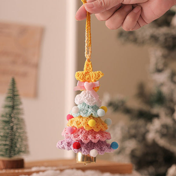 2PCS Orange Handmade - Style Crochet Christmas Tree Ornament - Festive Plush Hanging Decor for Home & Car - RnR Galore