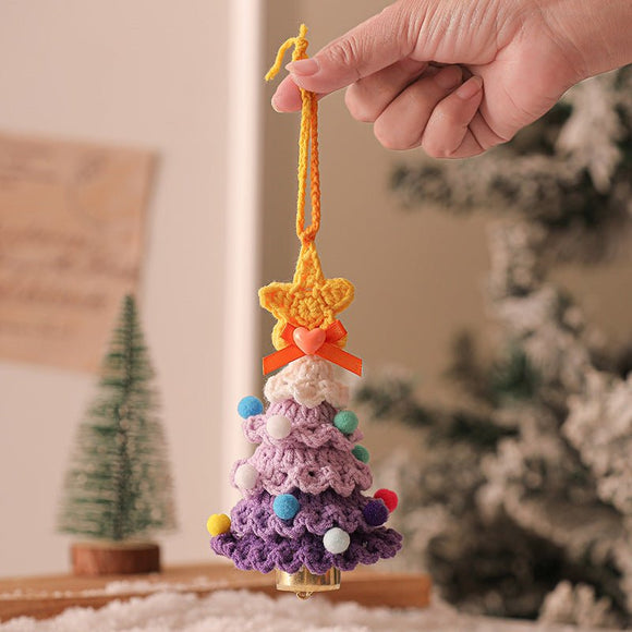2PCS Purple Handmade - Style Crochet Christmas Tree Ornament - Festive Plush Hanging Decor for Home & Car - RnR Galore