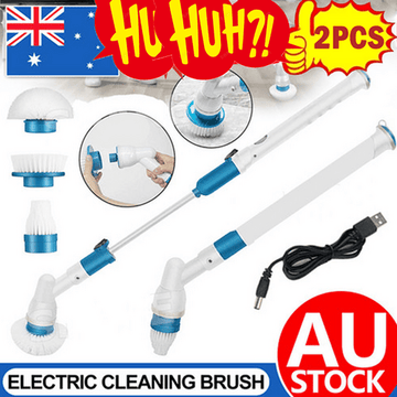 2PCS Rechargeable Spin Scrubber Electric Turbo Scrub Cleaning Brush Cordless Kit - RnR Galore