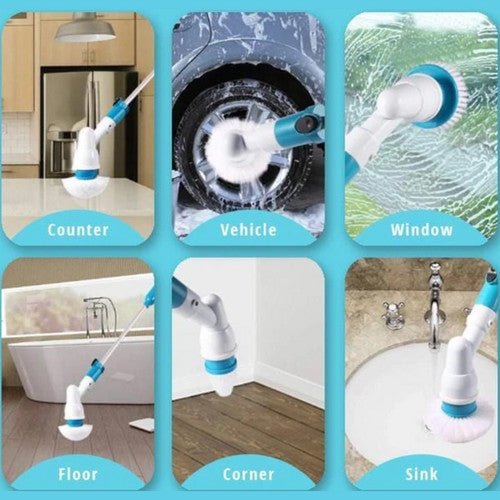 2PCS Rechargeable Spin Scrubber Electric Turbo Scrub Cleaning Brush Cordless Kit - RnR Galore
