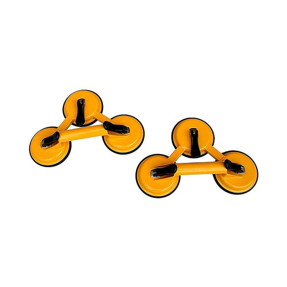 2x 150kg Load Aluminum Triple Suction Cup Pad Glazer Glass Sucker Remover Lifter - RnR Galore