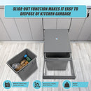 2x 15L Pull Out Trash Bin Dual Kitchen Garbage Waste Basket Cabinet Bin - RnR Galore