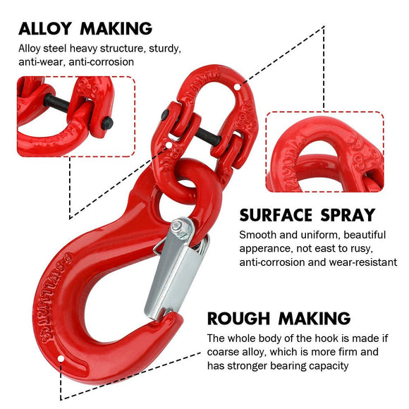2X 6mm Hammerlock+ Eye Sling Hook Safety Chain Caravan Trailer connecting Extend - RnR Galore