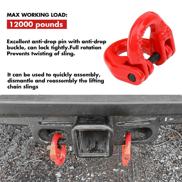 2X 6mm Hammerlock+ Eye Sling Hook Safety Chain Caravan Trailer connecting Extend - RnR Galore